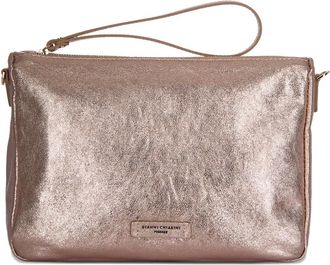 Gianni Chiarini top-zip wrist-strap clutch bag - Roze