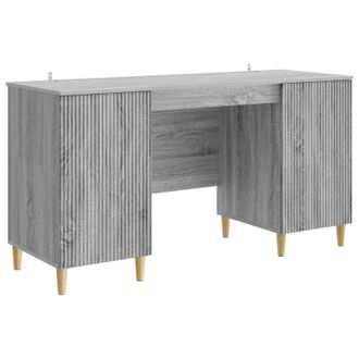 vidaXL Escritorio Gris Sonoma 142,5 X 50 X 75 Cm Madera De Ingenier&iacute;a Vidaxl