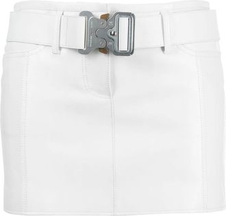 Alyx belted leather miniskirt - women - Viscose/Calf Leather/Cotton - 38 - White