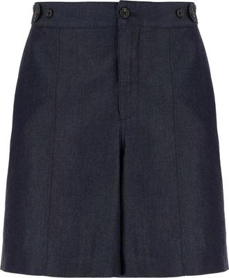 Alexander McQueen Shorts denim a vita alta - Blu