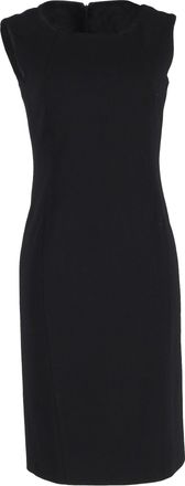 Max Mara Sleeveless Midi Shift Dress in Black Polyester