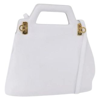 Ferragamo Pre-owned Hand Bag - Dames - Pre-owned - Wit - Maat: ONE Size Leer