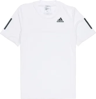 adidas Mens adidas Solid Color Stripe Sports Breathable Round Neck Short Sleeve White T-Shirt HP1999