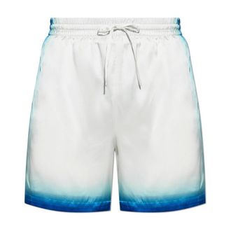 Casablanca Casual Shorts, male, White, XL, Silk Shorts