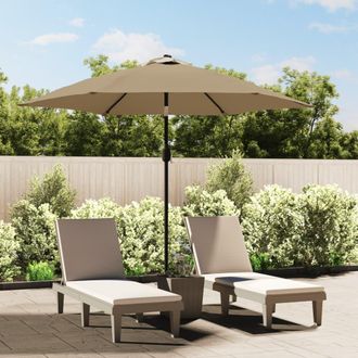 vidaXL Sombrilla De Jard&iacute;n Con Luces Led Palo De Acero Taupe 300cm Vidaxl