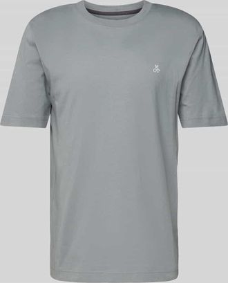 Marc O'Polo Regular Fit T-Shirt aus reiner Baumwolle mit Logo-Print in Stein, Größe XXL
