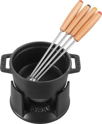 Staub Cast Iron 0.25-qt Mini Chocolate Fondue Set