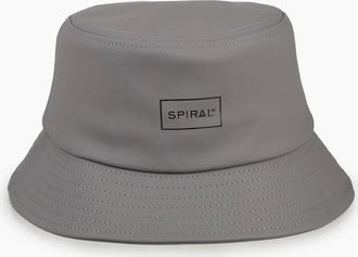 Spiral Womens Wordmark Ribbed Cord Effect Bucket Hat - Grey - Size: LADIES