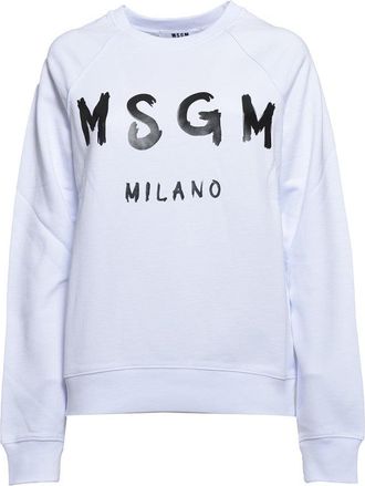 Msgm White Cotton Crewneck Sweatshirt