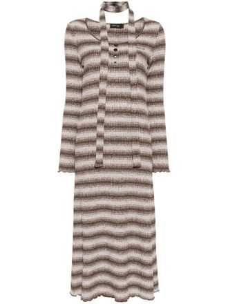 Tout &agrave; Coup striped dress - women - Polyester/Elastane - S - Brown