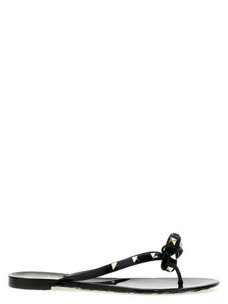 Valentino Garavani Pm Thong Rockstud Sandali Nero-Donna