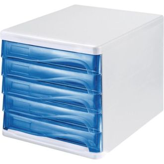 Helit Helit Cajonera 5 Cajones Blanco / Azul Transparente - H61294-30
