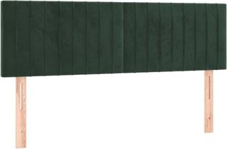 vidaXL Cabeceros 2 Unidades Terciopelo Verde Oscuro 72x5x78/88 Cm Vidaxl