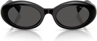 Miu Miu Black R&ecirc;verie Acetate Oval Sunglasses