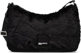 Karl Lagerfeld Crossbodytas van imitatiebont - Zwart