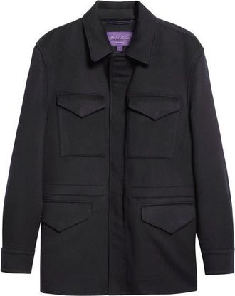 Ralph Lauren Purple Label Ripley Wool & Cashmere Field Jacket in Classic Chairman Navy at Nordstrom, Size X-Large
