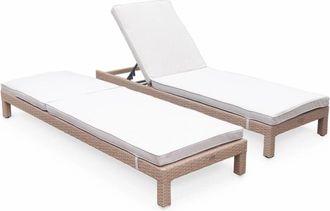 Sweeek 2 tumbonas de resina natural