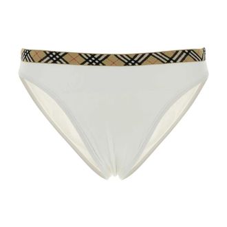 Burberry Bikinis, female, White, Size: M Check Trim Bikini Briefs