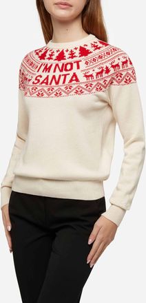 MC2 Saint Barth White Sweater New Queen With Im Not Santa Jacquard