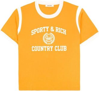 Sporty & Rich Varsity Crest Sports cotton T-shirt - women - Cotton - S - Orange