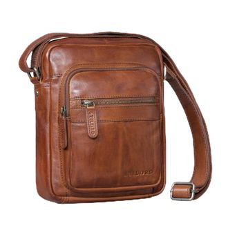 STILORD Joao Vintage Shoulder Bag Mens Small Leather Small Messenger Bag Mens Bag for Hanging with Many Compartments Genuine Leather Crossbody Bag for Tablet 