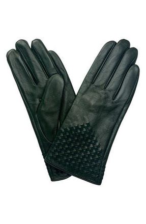 MARCUS ADLER Woven Leather Gloves in Olive at Nordstrom Rack, Size Small