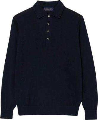 Brooks Brothers Truien & Vesten, Heren, Blauw, L, Wol, Wol-kasjmier Poloshirt