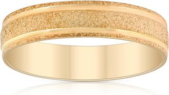 Pompeii3 5mm Brushed Wedding Band 10K Yellow Gold Size Selectable