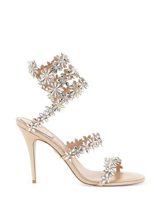 Rene Caovilla Womens Eva Floral Crystal Sandals