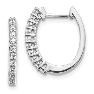 Diamond2Deal 14k Gold 1/3 Ct Lab Grown Diamond Hinged Hoop Earrings