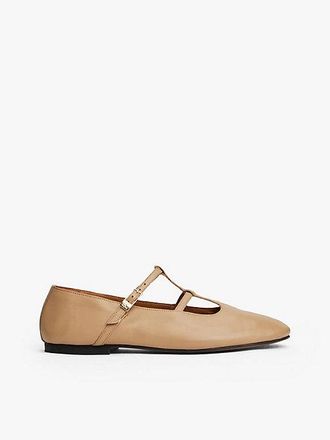 Tommy Hilfiger Leather Double T-Bar Ballerinas