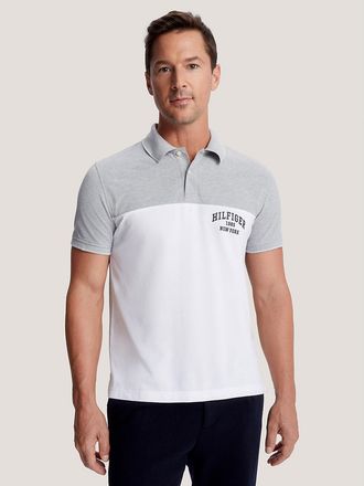 Tommy Hilfiger Mens Regular Fit Hilfiger Block Logo Polo - White - XS