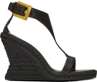 Balmain Espadrilles Anthem con zeppa - Nero