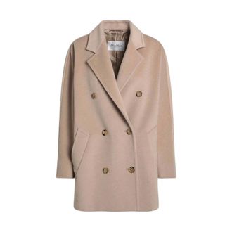 Max Mara Beige Double-Breasted Coat - female - Max Mara - Double-Breasted Coats - Beige - S - Coats