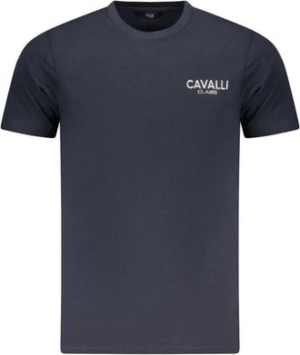 Cavalli Printed Cotton T-Shirt - Heren - T-shirts - Blauw - XL - Katoen - Tops