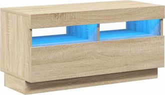 vidaXL Vidaxl - Mueble De Tv Con Luces Led Roble Sonoma 80x35x40 Cm