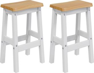 vidaXL Taburete Alto De Bar Ekai 2 Uds. Blanco 40 X 29 X 63 Cm Vidaxl