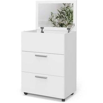 Vicco Tavolo da toeletta Hanna, Bianco, 65.8 cm con 2 cassetti