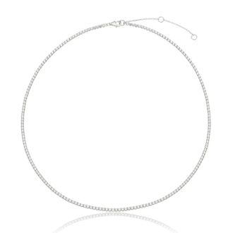 Lily & Roo Silver Diamond Style Tennis Necklace
