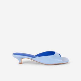 Intentionally blank Womens Cee Kitten Heel Mule In Light Blue