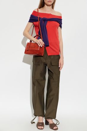 J.W.Anderson Wool Asymmetric Top, Womens, Red