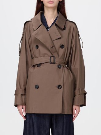 Max Mara Trench corto doppiopetto in cotone con cintura e mostrine