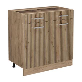Vicco Mobiletto base per cucina R-Line, Rovere artigianale, 80 cm senza piano di lavoro, Vicco