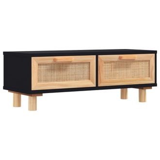 vidaXL Mesa De Centro Madera Contrachapada Y De Pino Negro 80x40x30 Cm Vidaxl