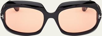 Tom Ford Ren Acetate Square Sunglasses