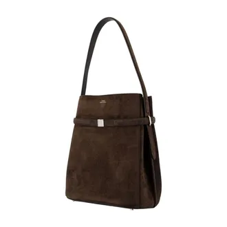 Toteme Womens Belted Calfskin Shoulder Bag Brown