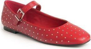 New York & Company Lavonna Studded Mary Jane Flat in Red at Nordstrom Rack, Size 8.5