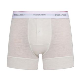Dsquared2 Ondergoed, Heren, Beige, 2Xl, Wol, Wool Boxer Briefs With Logo