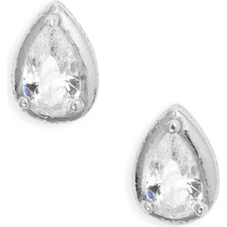 Nordstrom Cubic Zirconia Teardrop Earrings in Platinum Plated at Nordstrom Rack