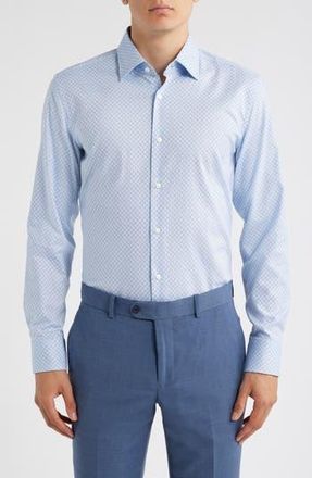BOSS Hank Kent Slim Fit Stretch Cotton Dresss Shirt in Light Blue at Nordstrom Rack, Size 16.5 - R
